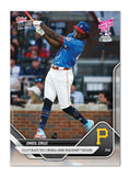 Oneil Cruz 2025 MLB Topps NOW Pirates card hitting 513 ft home run tying Derby record