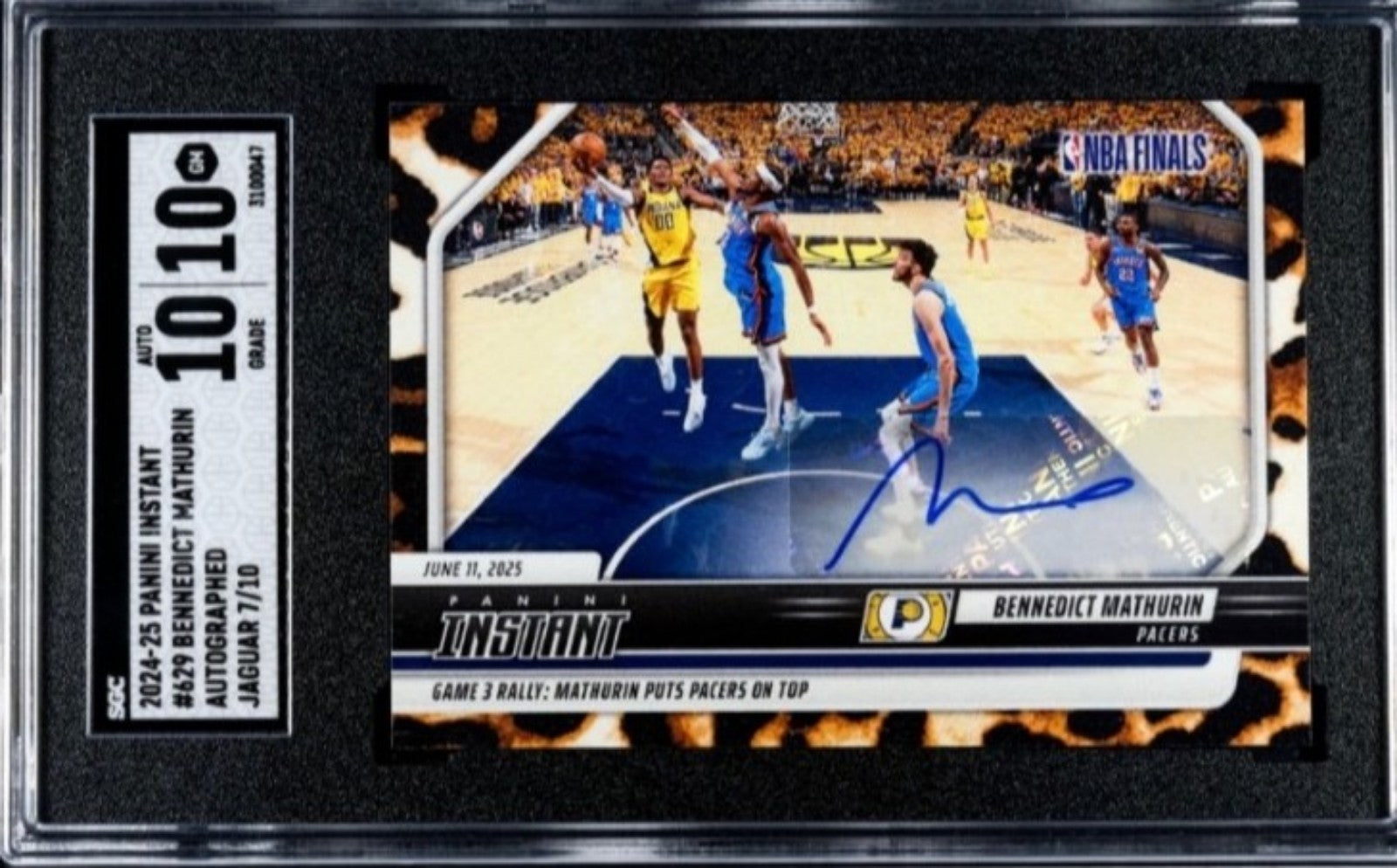 PANINI INSTANT
#629 BENNEDICT MATHURIN NBA FINALS
AUTOGRAPHED
JAGUAR 7/10 SGA 10