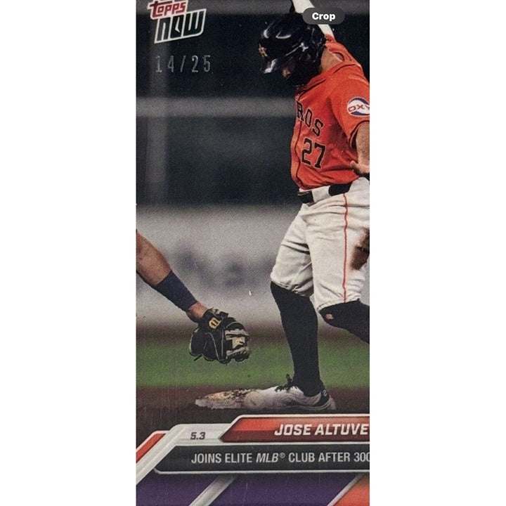 2024 Topps Now Jose Altuve Houston Astros 300th steal baseball card in protective sleeve