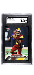 Jayden Daniels RC NFL Commanders 2024 Topps NOW Rookie Card graded SGC 9.5 in protective case