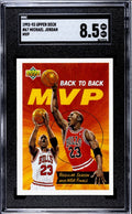 1992-93 UpperDeck Michael Jordan Back2Back MVP NBA Bulls graded 8.5 basketball card