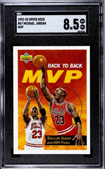 1992-93 UpperDeck Michael Jordan Back2Back MVP NBA Bulls graded 8.5 basketball card