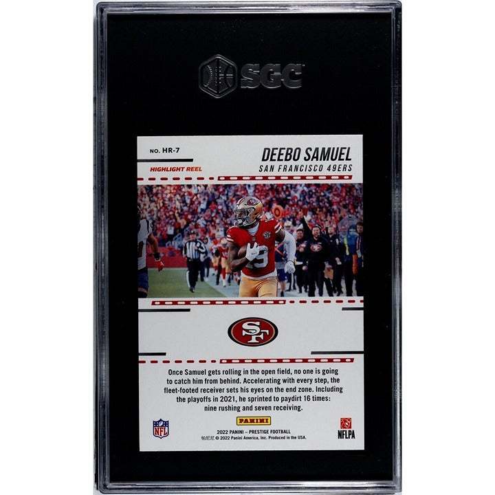 2022 Panini Prestige Deebo Samuel Highlight Reel NFL SF 49ers graded card SGC 10
