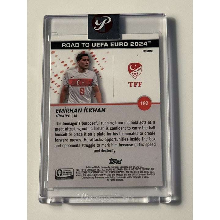 Topps Pristine Euro 2024 Emirhan Ilkhan rookie card pink refractor Turkey UEFA debut