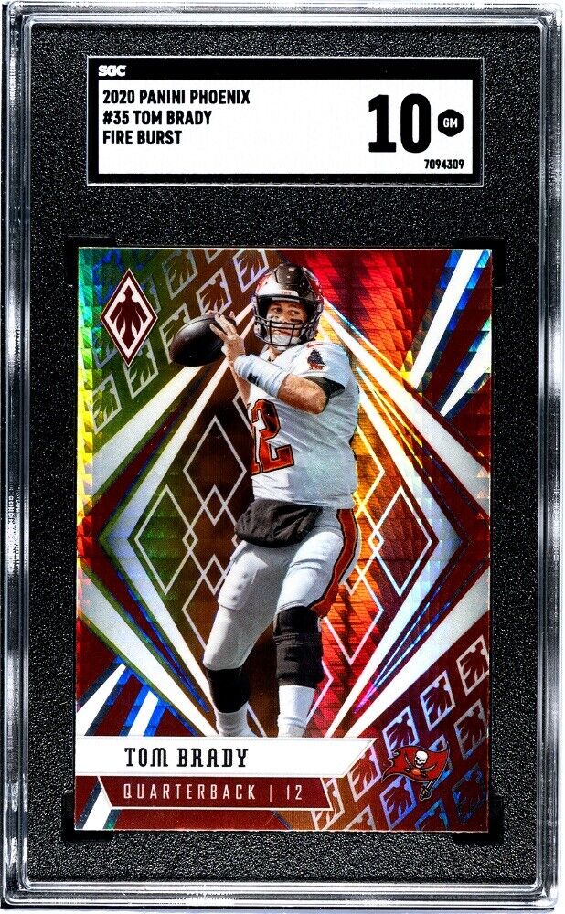 2020 Panini Phoenix Color Burst Tom Brady NFL Patriots Legend Card #35 SGC 10 GM