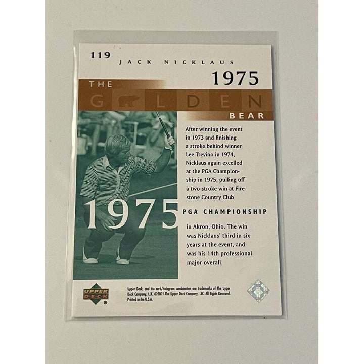 2001 Upper Deck Jack Nicklaus 1975 PGA Championship golf trading card golden parallel