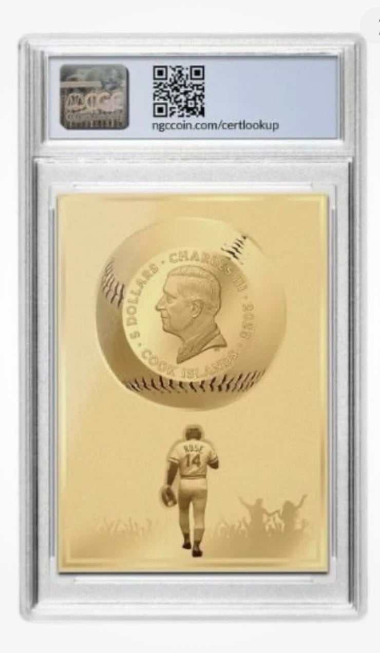 Pete Rose 2023 Cook Islands Legends Series 0.5g fine gold proof CGC AU collectible coin