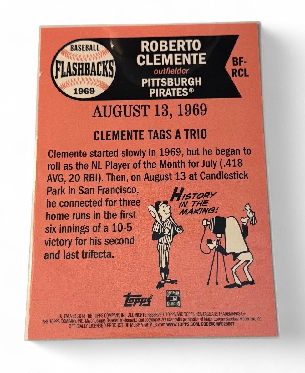 /49 OVERSIZED* Roberto Clemente
2018 Topps Heritage FB-RCL - 1969 MLB SF Giants*