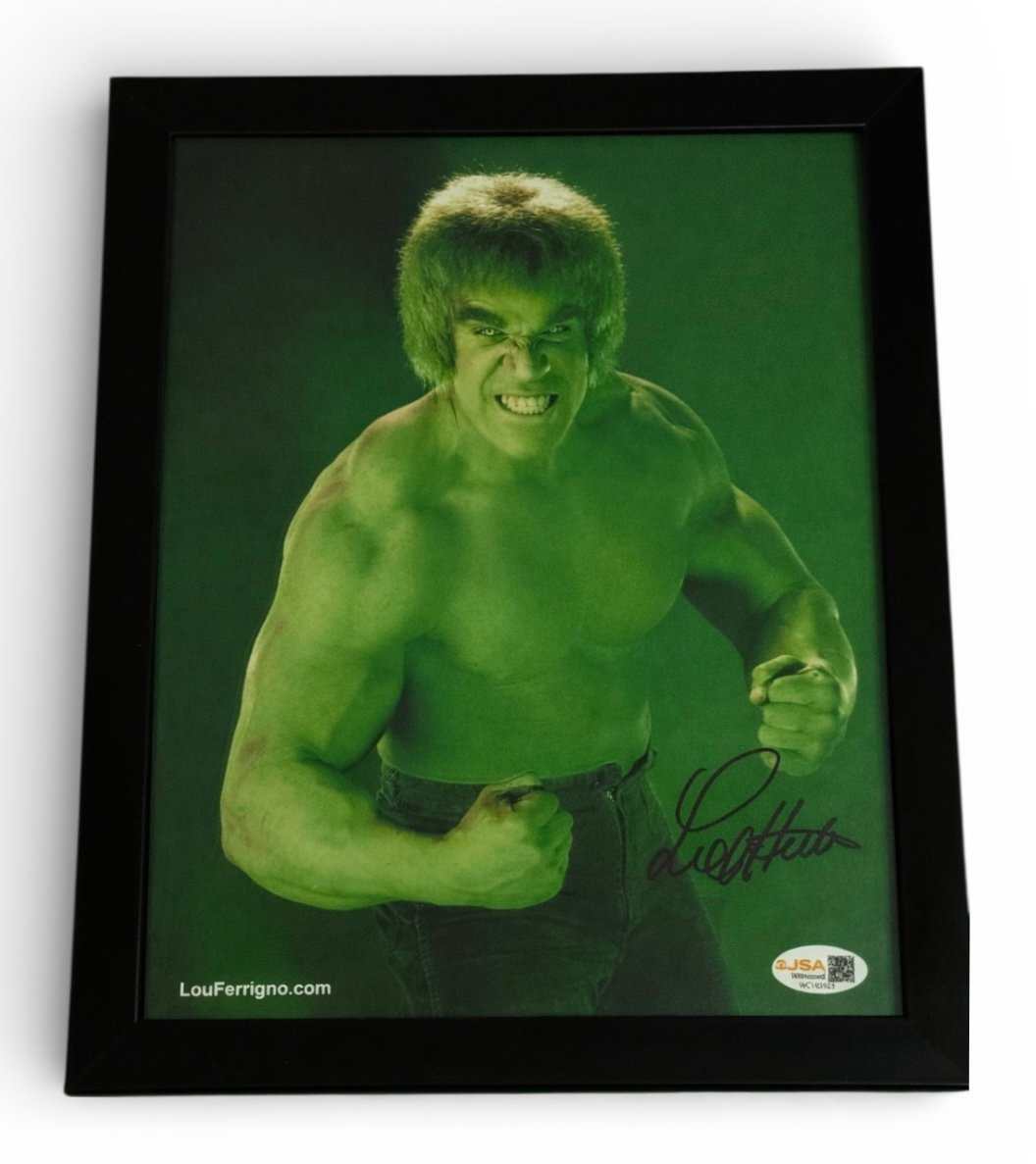 Signed The Incredible Hulk Lou Ferrigno photo framed collectible from 1978 TV show