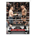 2025 WWE Topps NOW trading card featuring John Cena and Randy Orton in wrestling ring action