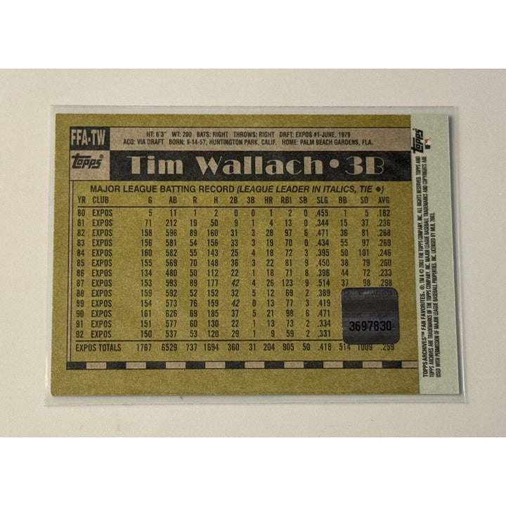 Tim Wallach 2003 Topps All-Time Fan Favorites Archives signed baseball card Montreal Expos MLB