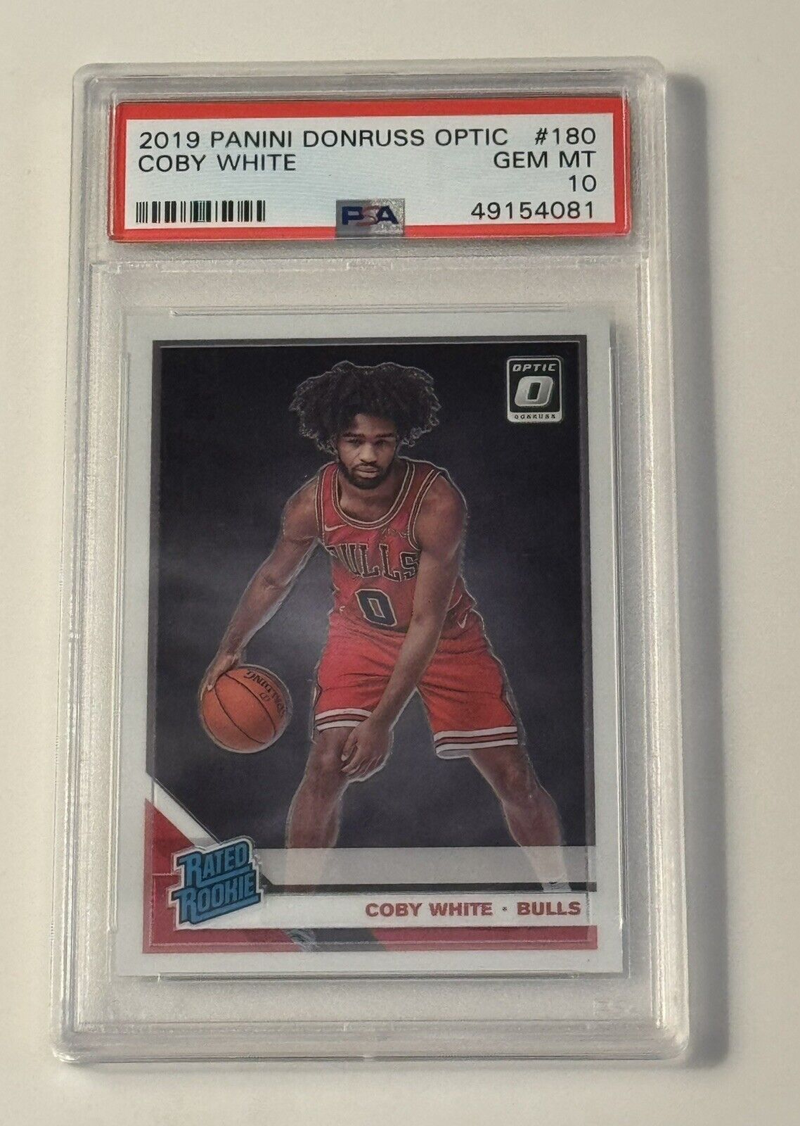 2019-20 Panini Donruss Optic Rated Coby White RC #180 - NBA Bulls Rookie PSA 10*