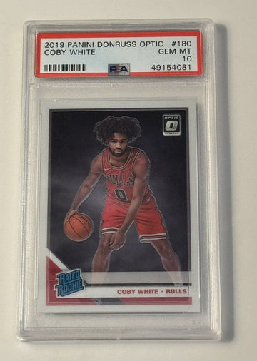 2019-20 Panini Donruss Optic Rated Coby White RC #180 - NBA Bulls Rookie PSA 10*