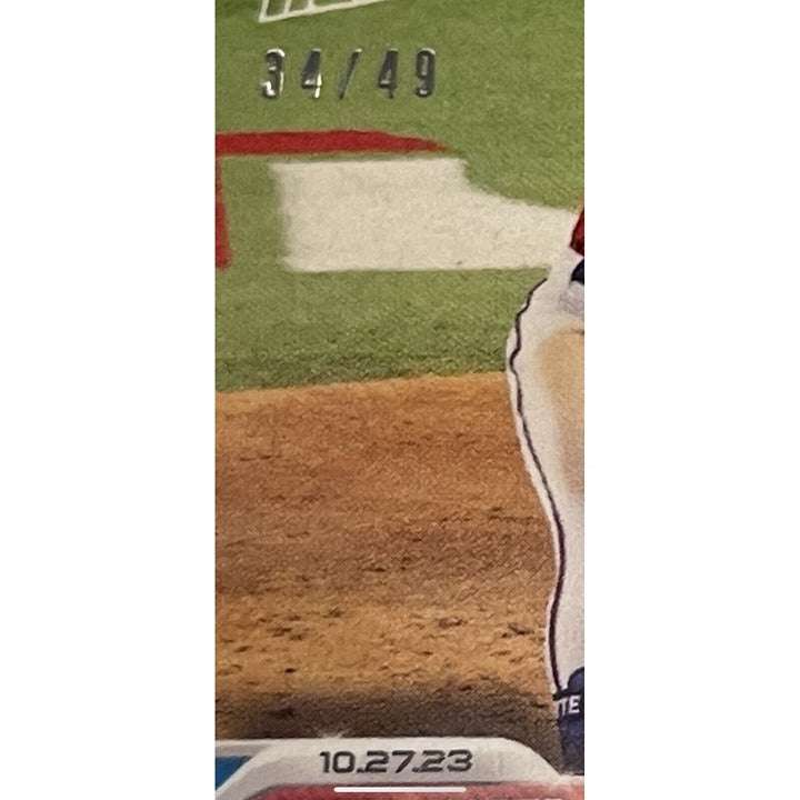 Ketel Marte 2023 Topps Now World Series baseball card 34/49 postseason hit streak