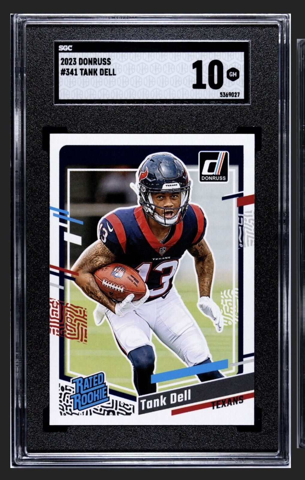 2023 Panini Donruss Tank Dell RC Rated Rookie Card #341 - NFL Texans - SGC 10 GM