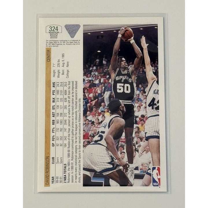 1991-92 Upper Deck David Robinson San Antonio Spurs basketball trading card