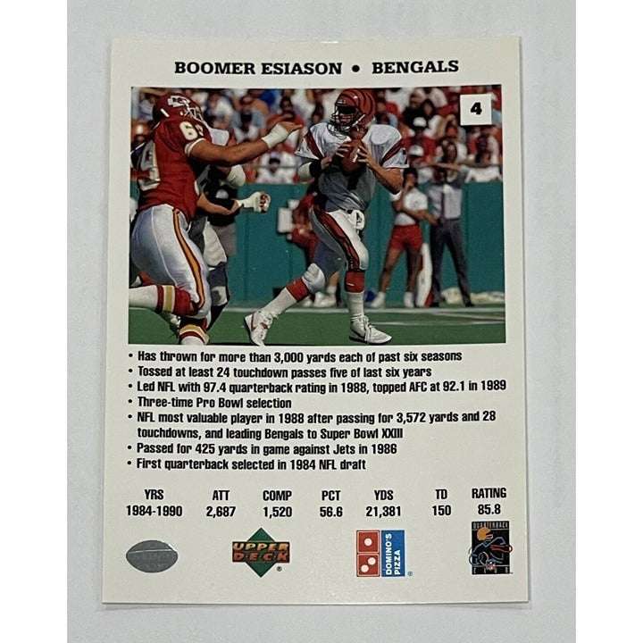 Boomer Esiason 1991 NFL Quarterbacks Challenge Bengals football card vintage collectible