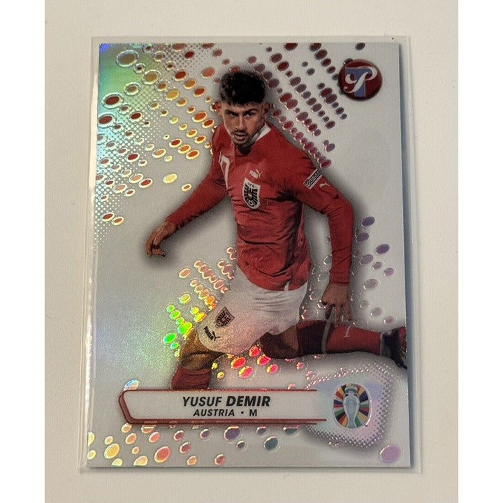 2023-24 Topps Pristine UEFA Road To The Euro Yusuf Demir Futbol Refractor Card 2