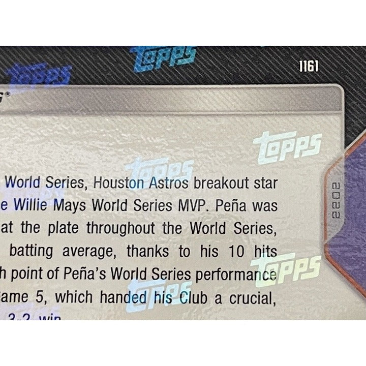 Jeremy Pena 2022 Topps Now World Series MVP Rookie Card Houston Astros