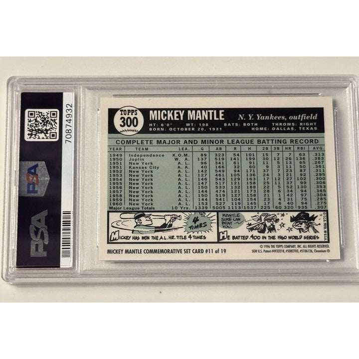 1996 TOPPS MANTLE FINEST 1961 reprint NY Yankees baseball card PSA 7 graded