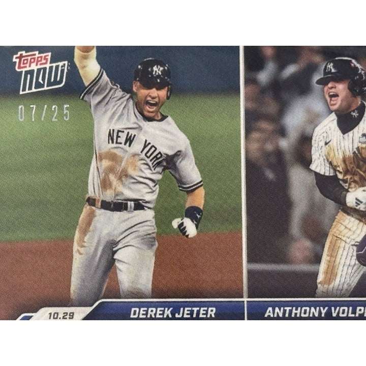 2024 Topps NOW Anthony Volpe and Derek Jeter New York Yankees World Series runs collectible card