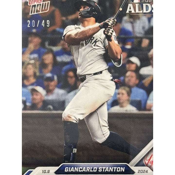 2024 Giancarlo Stanton New York Yankees Topps Now MLB trading card 20/49 limited edition