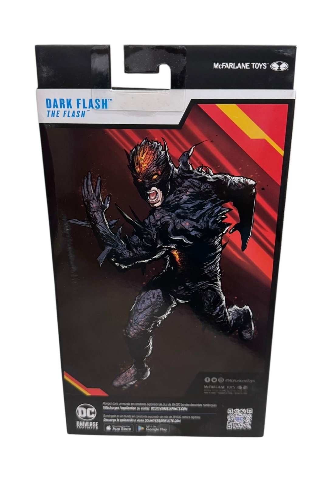 McFarlane DC Multiverse Dark Flash 7-inch action figure sealed in box with movie-accurate design and 22 points of articulation