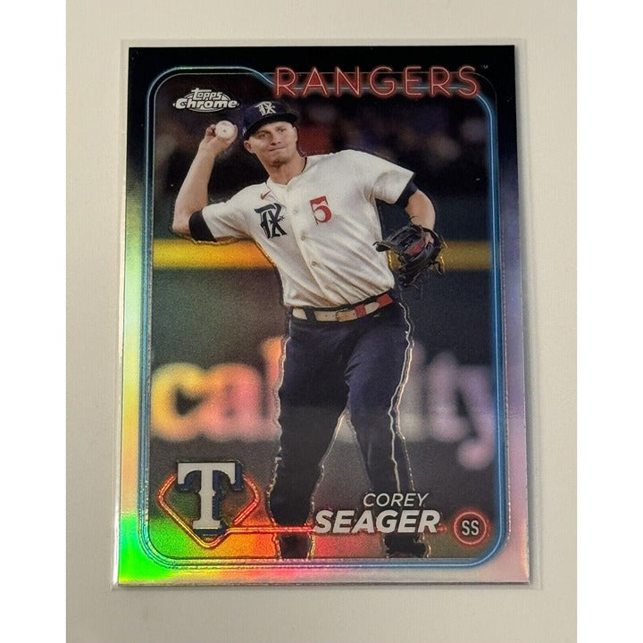 Corey Seager* 2024 Topps Chrome Baseball Silver Refractor MLB Texas Rangers #100
