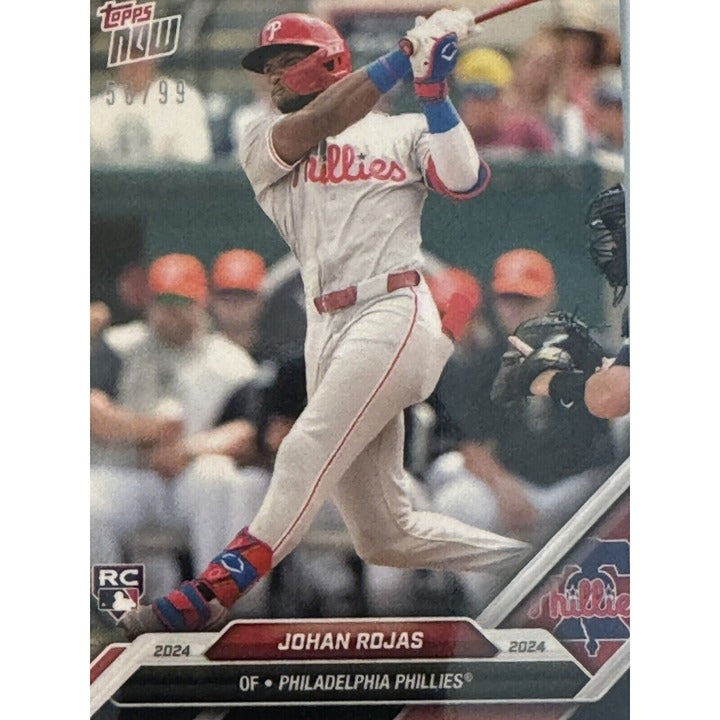 2024 Phillies Team SET of 11 MLB Topps Now cards including 50/99 Johan Rojas RC card
