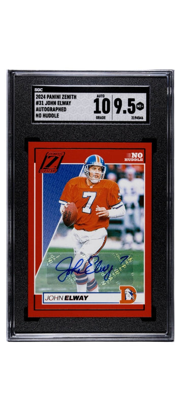 2024 Panini Zenith “No Huddle” John Elway Auto NFL Denver Broncos - HOF SGC 9.5