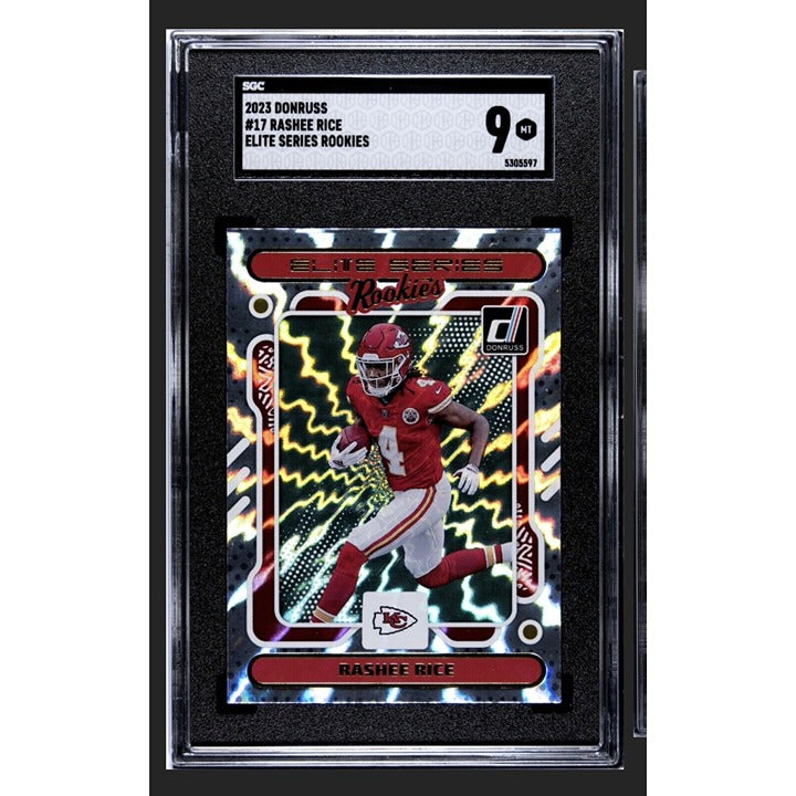 2023 Donruss Rashee Rice Elite Series Rookies Football Card #17 NFL Chiefs SGC 9