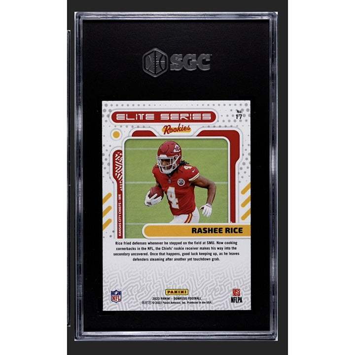 2023 Donruss Rashee Rice Elite Series Rookies #17 NFL Chiefs football card graded SGC 9