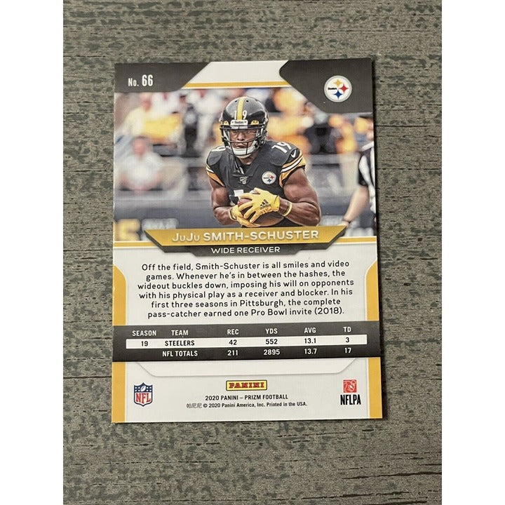 JuJu Smith Schuster 2020 Prizm Green #66 Pittsburgh Steelers NFL football trading card