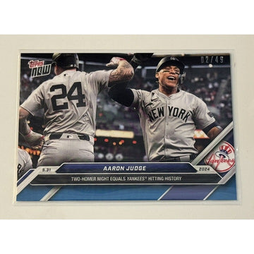2/49 Aaron Judge 2024 MLB TOPPS NOW Card 249 Surpasses Gehrig NY Yankees History