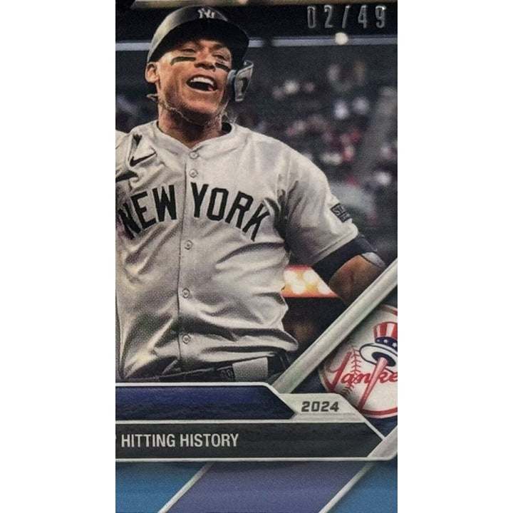 249 Aaron Judge 2024 MLB Topps Now limited edition Yankees baseball card celebrating historic milestone