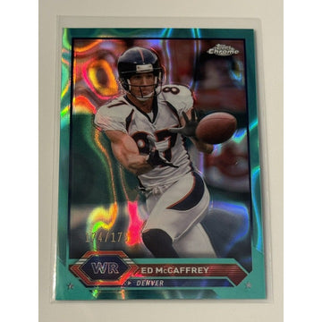 174/175 2023 Topps Composite Ed McCaffrey Blue Refractor Card #42 - NFL Broncos*