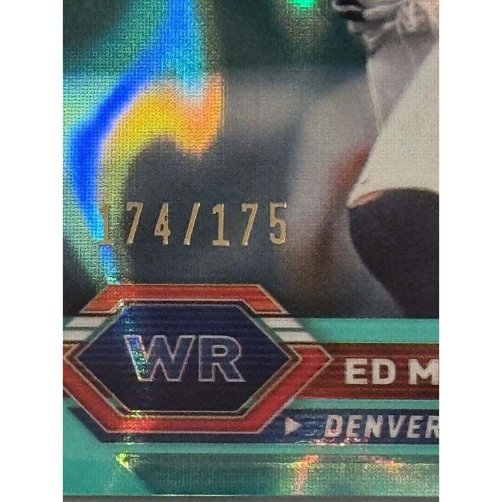 174175 2023 Topps Composite Ed McCaffrey Blue Refractor NFL Broncos card
