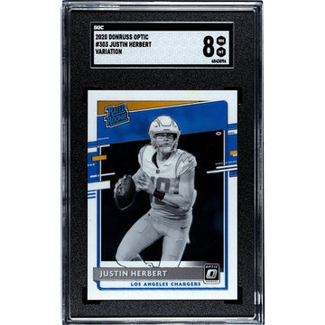 2020 Panini Optic - Rated Rookies Variation Justin Herbert RC 303 SGC 8 New Slab