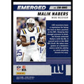 Malik Nabers Emerged RC 2024 Score Football New York Giants rookie card back view