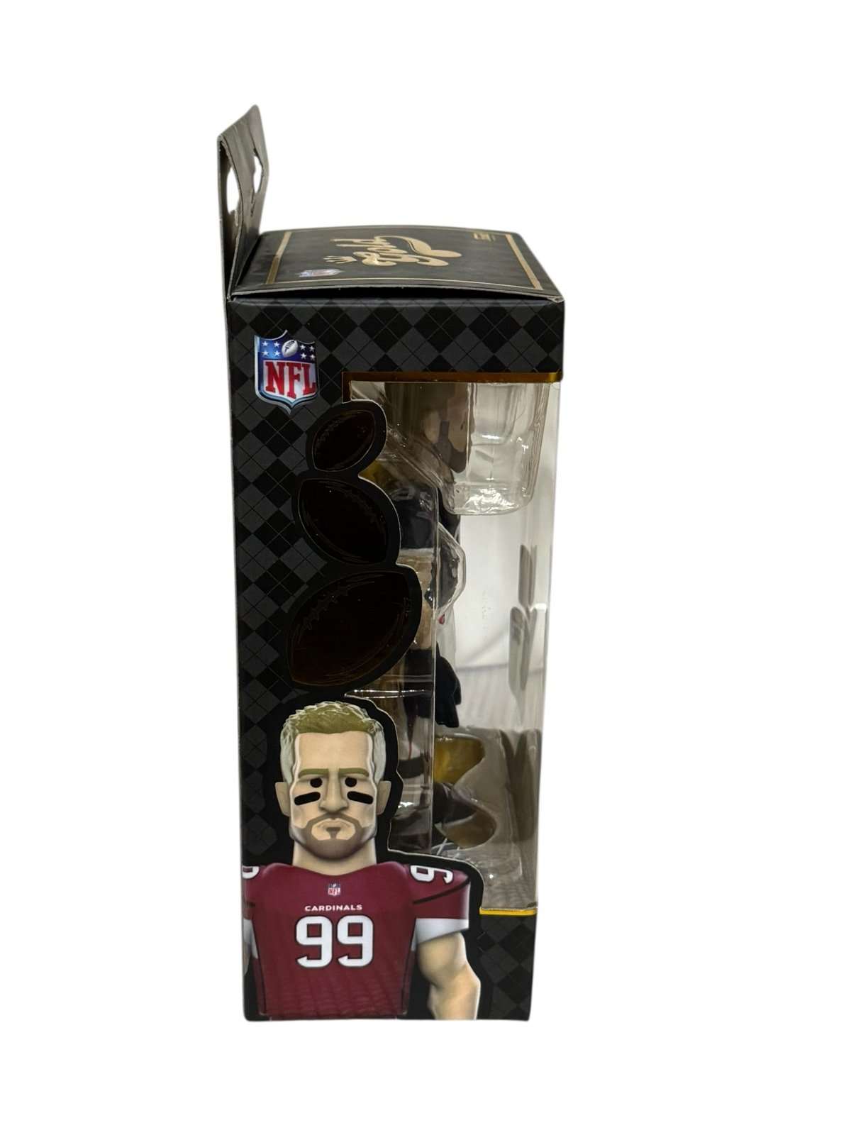 Funko Gold JJ Watt Chase Edition NFL vinyl figure in Arizona Cardinals jersey in packaging