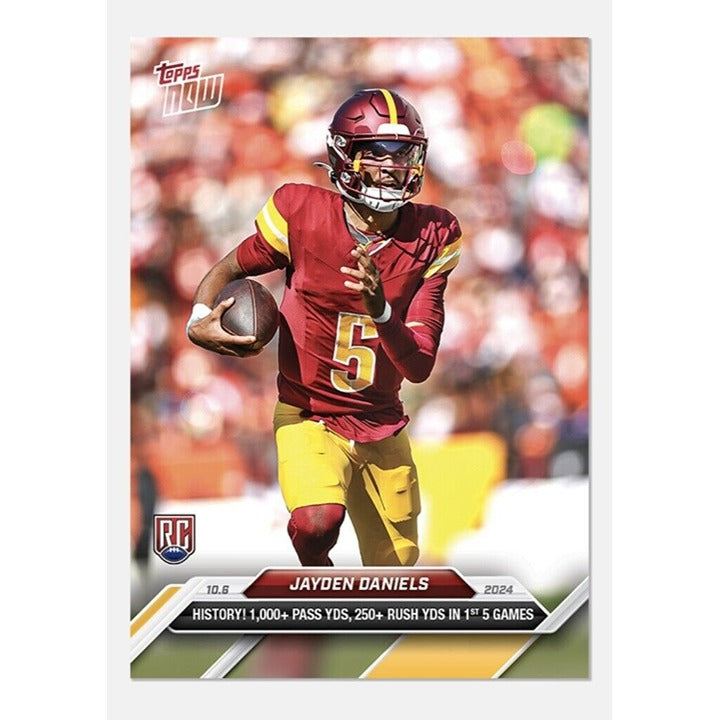 Jayden Daniels RC NFL Commanders 2024 Topps Now Rookie Football Card