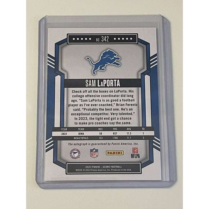 2023 Score Sam LaPorta RC Auto Football Rookie Card Detroit Lions NFL signed