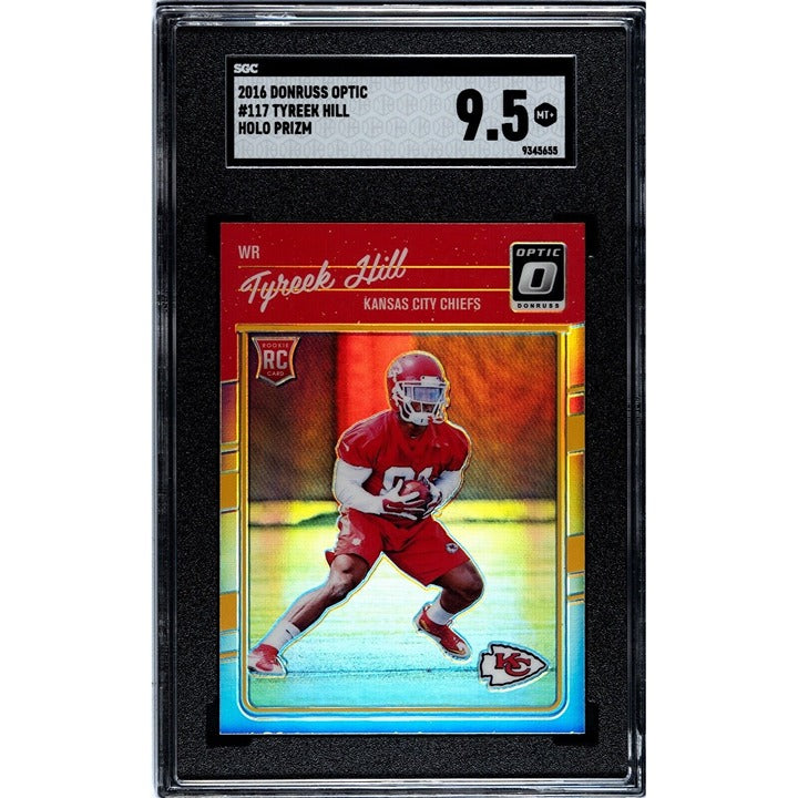 Tyreek Hill RC 2016 Donruss Optic Holo Prizm NFL Rookie KC/Dolphins #117 SGC 9.5
