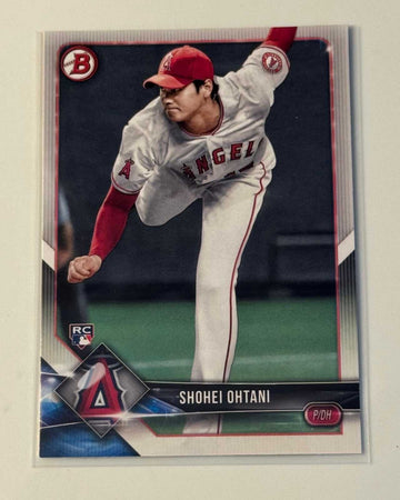 2018 Bowman Shohei Ohtani rookie card pitching in Angels uniform mint condition