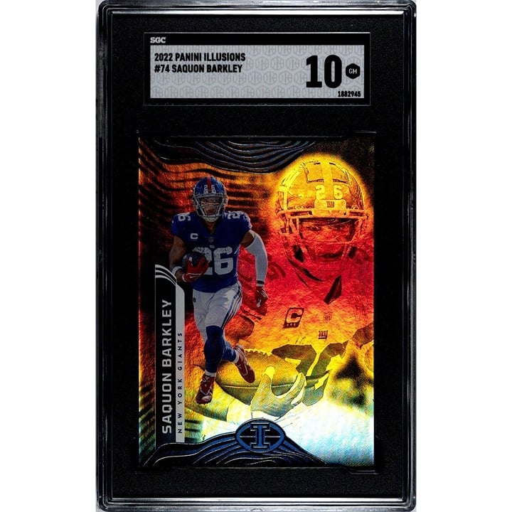2022 Panini Illusions Saquon Barkley* - Football Card #74 - NFL NY Giants SGC 10