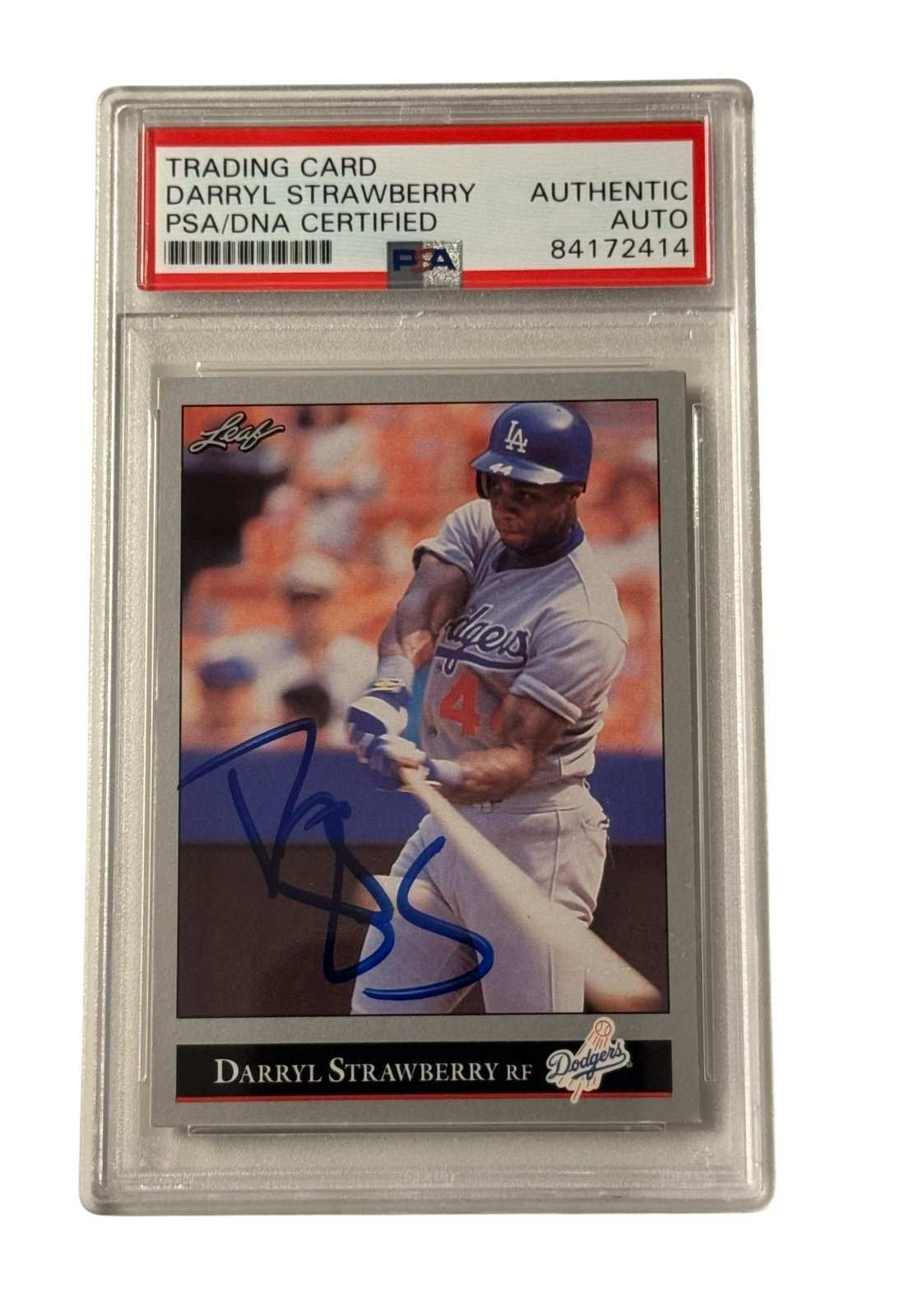 1991 Darryl Strawberry signed Leaf baseball card PSA DNA certified Dodgers autograph