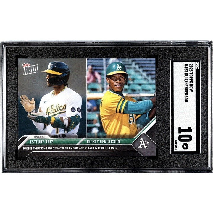 2023 Topps NOW Ruiz & Henderson* Passes Theft King SB Card #453 - MLB A’s SGC 10