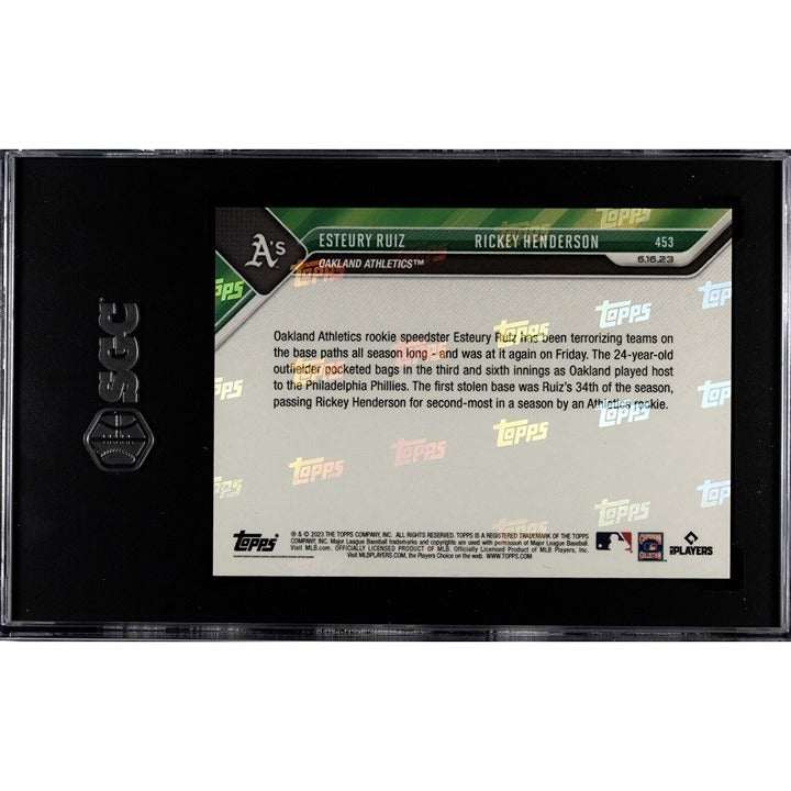 2023 Topps NOW Oakland Athletics Ruiz and Henderson baseball card SGC 10 graded rare collectible
