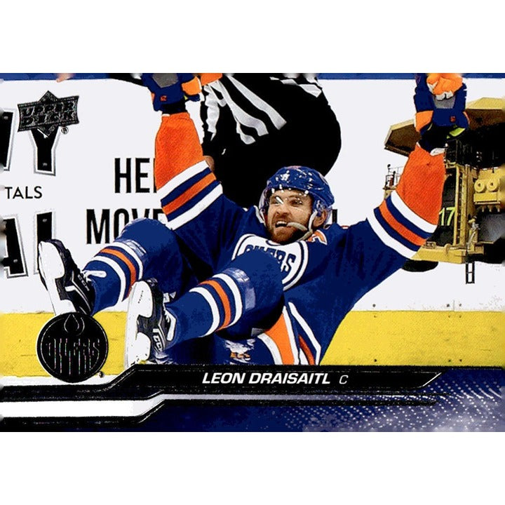 Leon Draisaitl 2023-24 Upper Deck Series 2 Update NHL Oilers hockey card #317 in action
