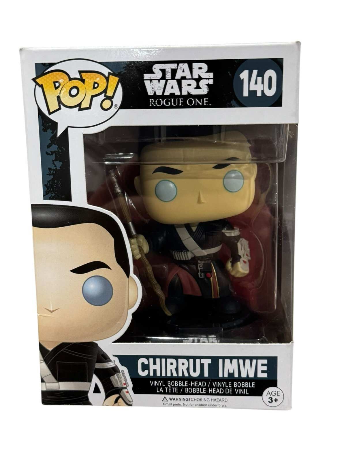 Chirrut Imwe Funko Pop vinyl bobble head figure from Star Wars Rogue One in sealed box